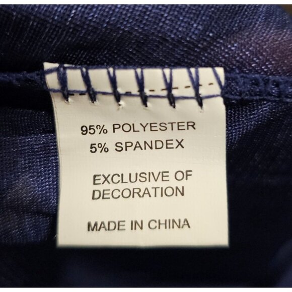 Floral Navy Blue Maxi Dress XXL W/Spaghetti Straps & Sheer Overlay Design - Picture 12 of 13